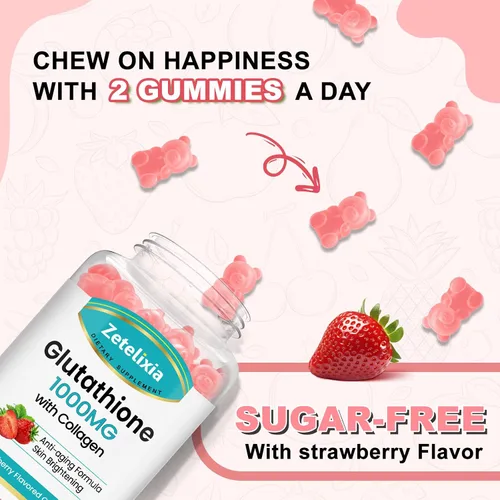 Miniatura 4 de Gomitas de colágeno de glutatión, gomitas de colágeno con vitamina C, suplemento de glutatión para mujeres, cabello, piel, uñas, músculos
