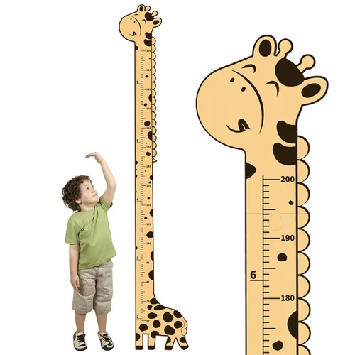 Miniatura 8 de Tabla de crecimiento de madera para niños, tabla de altura de jirafa para niños y niñas, tabla de medición para la altura de los niños