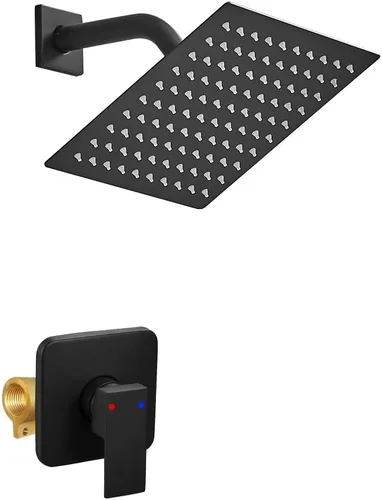 Miniatura 10 de Juego de llave de regadera dorada cepillada, sistema de regadera de lluvia para baño con cabezal de regadera de lluvia de acero inoxidable, kit