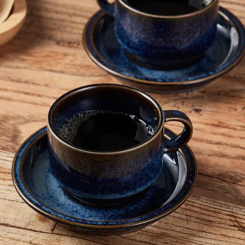 Miniatura 6 de JIEMEI HOME - Tazas apilables de porcelana para espresso con platillos y soporte de metal, tazas Demitasse de 4 onzas para bebidas de café, café