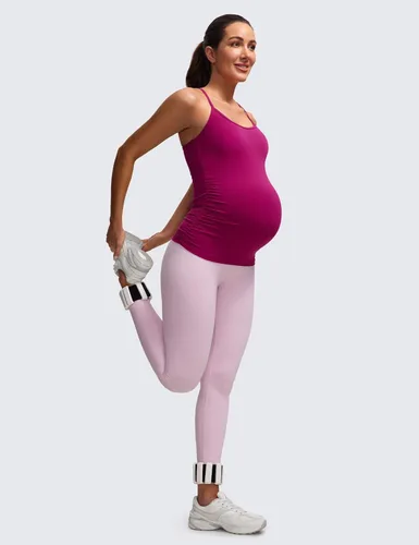 Miniatura 4 de CRZ YOGA Butterluxe - Camiseta sin mangas de maternidad con espalda en Y para mujer, fruncida, básica, sin mangas, atlética, para yoga