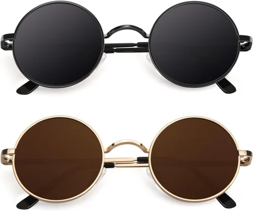 Miniatura 58 de CGID Gafas de sol unisex polarizadas redondas E01 Lennon