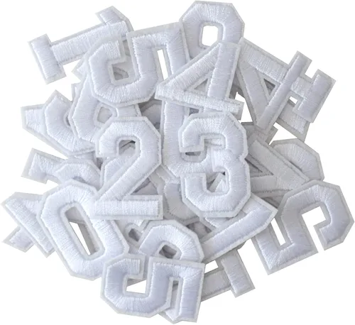 Miniatura 28 de GYGYL - 72 parches de letras y números para planchar, parches de letras blancas del alfabeto bordado de la A a la Z, apliques de números del 0 al 9