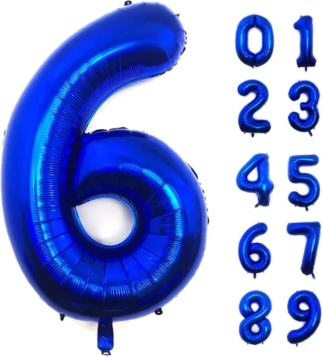 Miniatura 14 de Lovoir Globo azul marino de 40 pulgadas con el número 0 de gran tamaño de papel de aluminio de Mylar para helio azul oscuro para fiesta de Azul