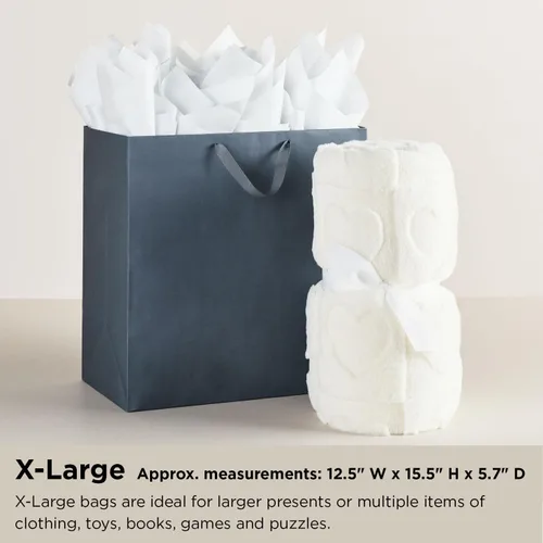 Miniatura 5 de Hallmark Bolsa de regalo extra grande de 15 pulgadas con papel de seda (lunares rosas y lazo) para cumpleaños, Pascua, baby showers, despedidas