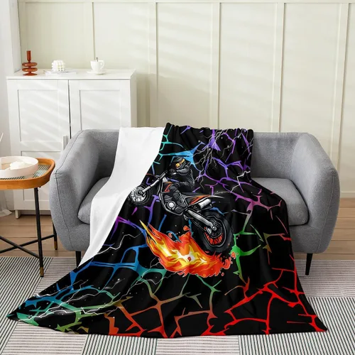 Miniatura 10 de Erosebridal Manta de snowboard de 40 x 50 pulgadas, moderna manta abstracta para niños y niños, acogedora para cama y sofá, manta de forro polar