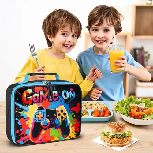 Miniatura 6 de Lonchera para niños, bonita bolsa de almuerzo aislada para niños, lonchera escolar impermeable, regalo para adolescentes y adultos, bolsa