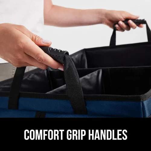 Miniatura 9 de GORILLA GRIP Organizador de maletero para SUV y automóviles, organizador de almacenamiento plegable de gran capacidad, accesorios de coche Azul