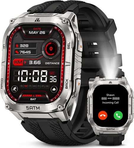 Miniatura 12 de KOSPET Tank T4C - Reloj inteligente para hombre con linterna LED, pantalla AMOLED de 1.5 pulgadas, GPS y brújula de doble banda, batería de 50 días