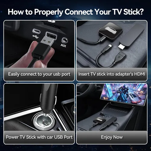 Miniatura 4 de Adaptador de TV para automóvil con CarPlay inalámbrico, convertidor HDMI a USB, compatible con Fire TV Stick, consolas de juegos, adaptador HDMI