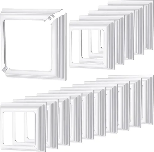 Miniatura 9 de Thyle 4 piezas de cubiertas de base de poste de vinilo verdaderas de 4x4 pulgadas, envolturas de columna para cubiertas de base de poste para porche