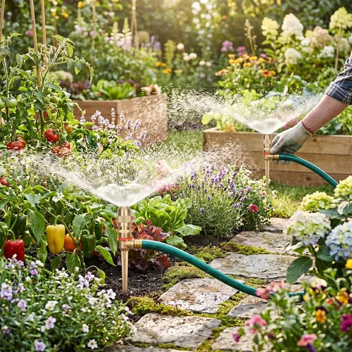 Miniatura 5 de Boquilla de aspersor, cabezal de rociado de agua de riego de jardín, 2 piezas de rosca macho de 1/2 rosca ajustable para riego de jardín y césped