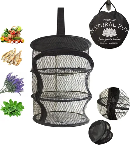 Red seca micro colgante de 3 niveles de 9 pulgadas para interior/armario, para hierbas, organizador, ambientador, pantalla negra con cremallera