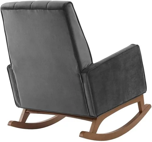 Miniatura 6 de Modway Sway Channel - Mecedora de terciopelo copetudo en color gris