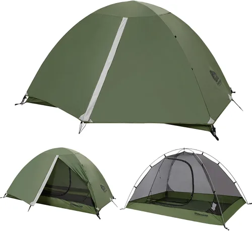 Miniatura 9 de Tienda de campaña para mochilero de 1/2 persona para camping, tienda de campaña ultraligera e impermeable, tienda de campaña compacta fácil