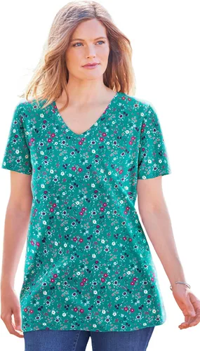Miniatura 6 de Woman Within Camiseta de manga corta con cuello en V para mujer, talla grande
