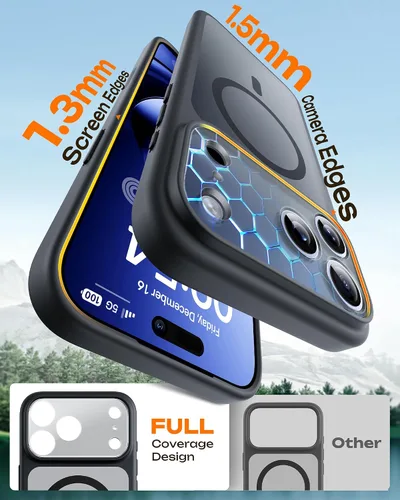 Miniatura 629 de TOCOL Funda para iPhone 11, compatible con Magsafe, protección completa de cámara, imanes integrados, protección contra caídas, funda translúcida