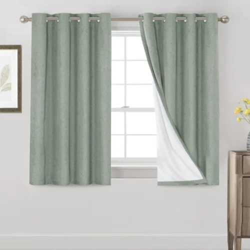 Miniatura 58 de Primitive - Cortinas opacas 100 % de lino texturizado natural para dormitorio, sala de estar, cortinas para ahorra energía, tela de arpillera