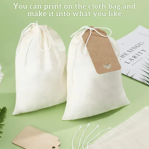 Miniatura 4 de Boao 50 bolsas de té de tela de queso de 6 x 8 pulgadas para colar, filtro de té reutilizable, bolsas sueltas vacías para sopa y especias