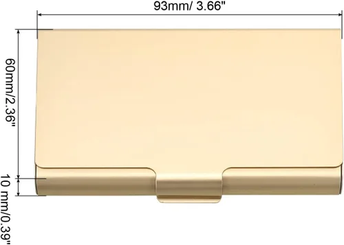 Miniatura 2 de Patikil Titular de la tarjeta de visita, caja de la tarjeta de metal de aluminio, titular profesional de la tarjeta de bolsillo para el nombre y Oro