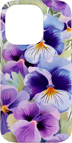 Miniatura 17 de Pansy Flower Pattern Floral Case for iPhone 17