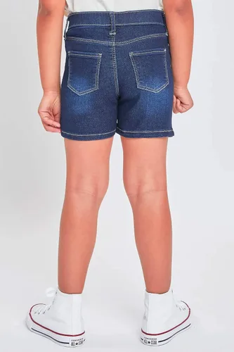 Miniatura 4 de YMI Pantalones cortos de mezclilla de tiro medio para niñas pequeñas