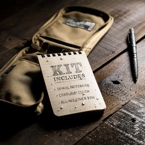 Miniatura 6 de Rite in the Rain All-Weather - Kit de cuaderno con espiral en parte superior de 3 x 5", funda de tela CORDURA, cuaderno amarillo y bolígrafo