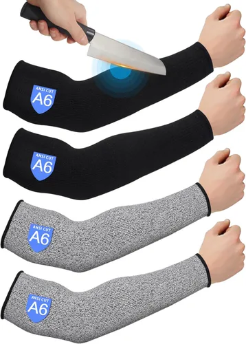 Geyoga 2 pares de mangas protectoras para brazos, resistentes a cortes, ANSI A6, protectores de brazo para piel fina y moretones, para trabajo de