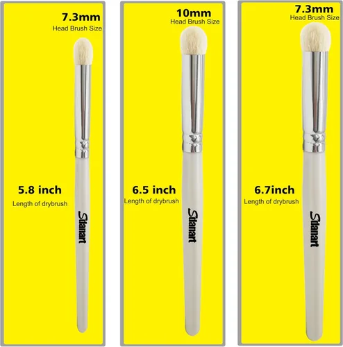 Miniatura 6 de Sdanart Juego de pinceles de secado Hobby Drybrush para pintura, juego de pinceles de pintura de detalle, 3 piezas de arte profesional y pinceles