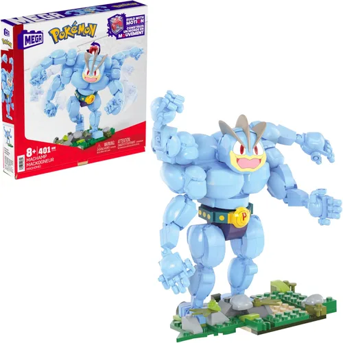 MEGA Pokémon Set de Juguetes de Construcción Machamp con 401 Piezas, Articulado y Posable con Movimiento, Más de 6 Pulgadas de Alto, para Niños
