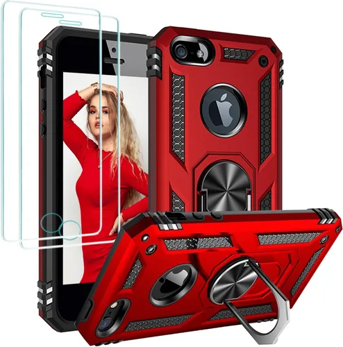 Miniatura 116 de Jeylly Funda para iPhone SE/Funda para iPhone 5S, Exterior de Plástico Duro que Absorbe Golpes + Interior de Silicona de Goma Defensor contra