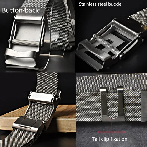 Miniatura 6 de Cinturón para hombre, cinturón de metal 3D con letras huecas automáticas con hebilla de acero inoxidable