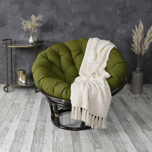 Miniatura 2 de Sorra Home - Cojín con mechones Papasan - Cojín redondo cómodo para silla Bucket & Moon - Cojín de piso con espuma suave para muebles