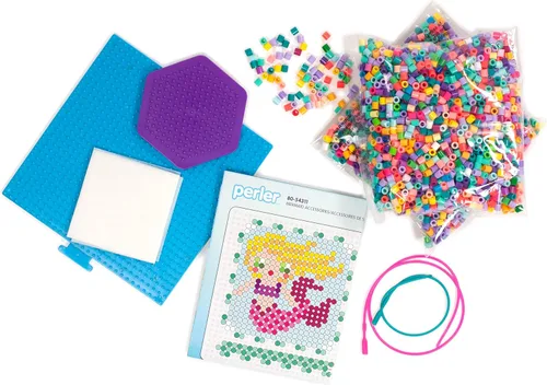 Miniatura 3 de Perler Juego de cuentas 3D de océano y sirena fusibles, 4006 piezas, 22 proyectos