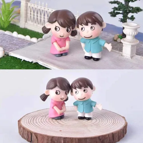 Miniatura 3 de Spilay 6 figuras de muñecas en miniatura, lindas figuras japonesas de viejos abuelos y amantes de jugar para 1:24, accesorios de decoración de casa