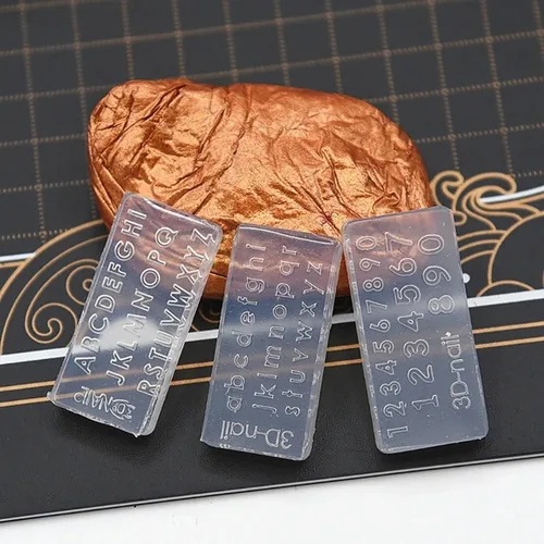 Miniatura 7 de Moldes de letras numéricas para uñas, letras A-Z y números 1-10, moldes de resina 3D 26 alfabetos, moldes de uñas para decoración de uñas, moldes