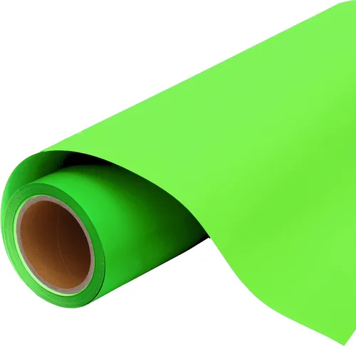Threadart - Rollo de película de vinilo de transferencia de calor verde manzana brillante de 10 yardas x 20 pulgadas de ancho, color sólido,