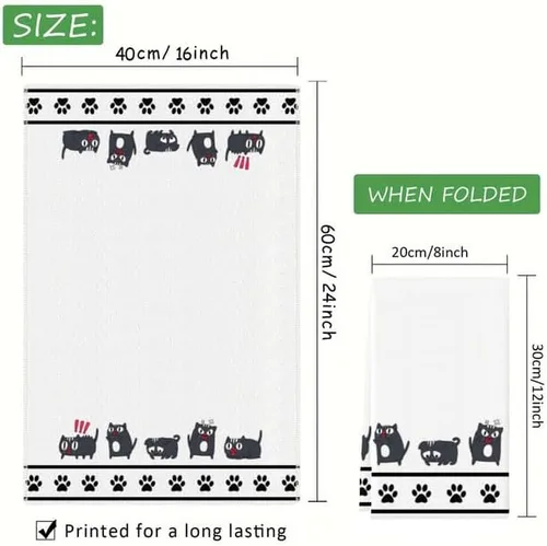 Miniatura 6 de Divertidas toallas de cocina para gatos, toallas de mano con patas de gato, paño de microfibra de secado rápido para cocina, toallas de mano