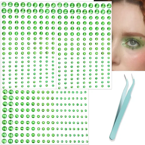 Miniatura 14 de NOOEPC Gemas faciales para el cabello, joyas autoadhesivas para la cara, joyas para los ojos, diamantes de imitación para la cara, gemas