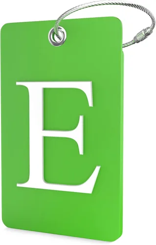 Miniatura 17 de Shacke Etiquetas iniciales sin privacidad para maleta y equipaje con bucle de metal, Verde