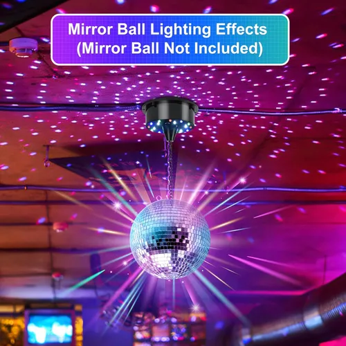 Miniatura 5 de Motor de Bola de Discoteca Giratoria NuLink de 6 RPM con Luz, Bolas de Espejo de Discoteca en Modo Dual para Discoteca Interior, DJ, Decoración