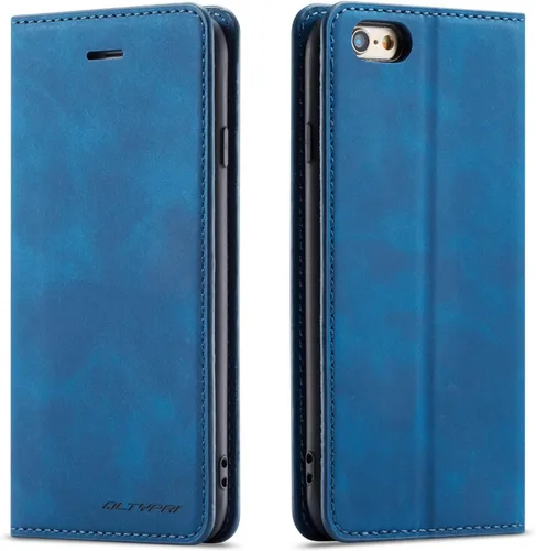 Miniatura 27 de QLTYPRI Funda para iPhone 6 Plus/6S Plus, cubierta de piel PU con tarjetero, funda tipo billetera con solapa magnética y a prueba de golpes - Vino
