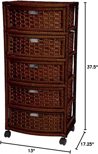 Miniatura 2 de Red Lantern Oriental Furniture - Cofre ocasional de fibra natural de 16 pulgadas, 2 cajones