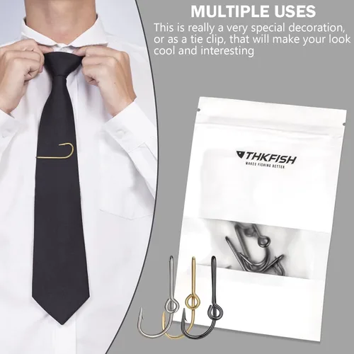 Miniatura 5 de THKFISH Anzuelos de pesca para sombrero, pinzas de corbata de gancho de pez dorado, 5