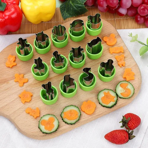 Miniatura 2 de NEW LIVE Juego de 35 cortadores de galletas, cortadores de verduras y frutas, sellos, moldes, cortadores de galletas mini