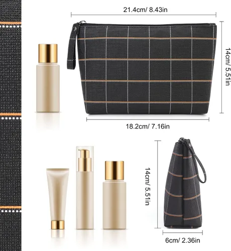 Miniatura 3 de MAANGE Pequeña bolsa de maquillaje para monedero, bolsas de cosméticos para mujeres, bolsa de maquillaje de piel sintética, bolsa de maquillaje