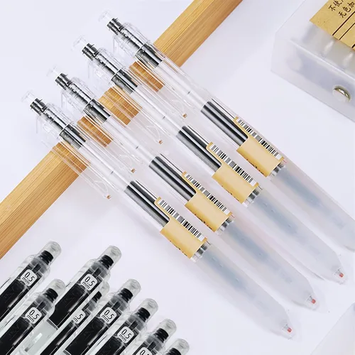 Miniatura 4 de 6 bolígrafos de tinta de gel, bolígrafos retráctiles, punta fina de 0.020 in, bolígrafos de gel negro, estilo japonés, escritura suave