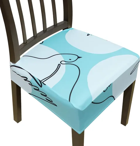 Miniatura 30 de Juego de 4 fundas elásticas para sillas de comedor, fundas para sillas de comedor, fundas para sillas de cocina, fundas de asiento extraíbles y Beige