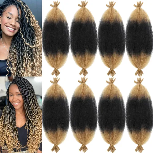 Miniatura 58 de Marley Twist - Cabello trenzado de 10 pulgadas, cabello trenzado preseparado y afro trenzado, 8 paquetes para rastas sintéticas desgastadas
