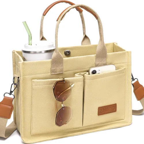 Miniatura 17 de ZHMO Bolso de lona para mujer, bolsos cruzados para mujer, bolsos de trabajo para computadora portátil, bolso grande de mano para enfermera